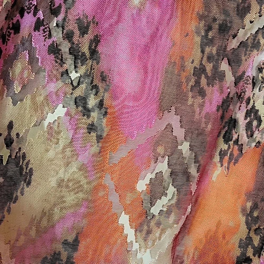 Ruby Rd. Favorites 10 Blouse Button Up Sheer Pink Purple Brown Tan
